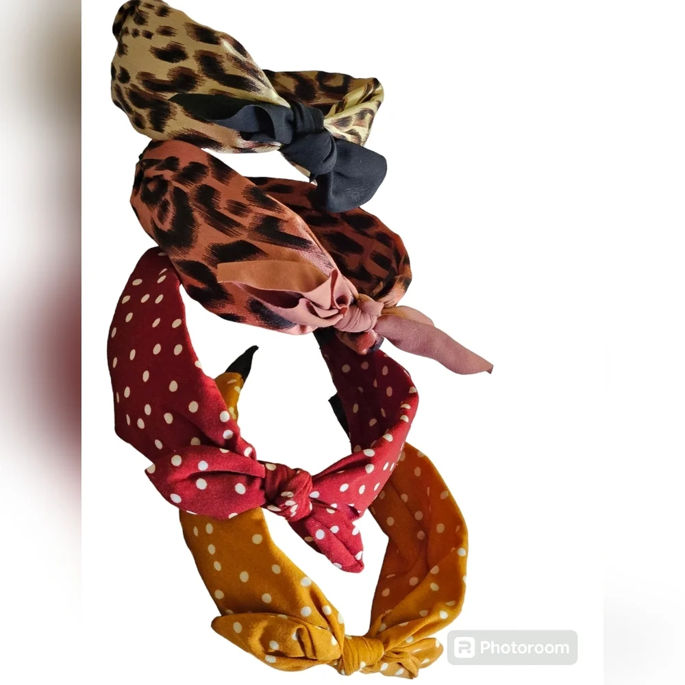 Vintage Style Wide Headbands set of 4
